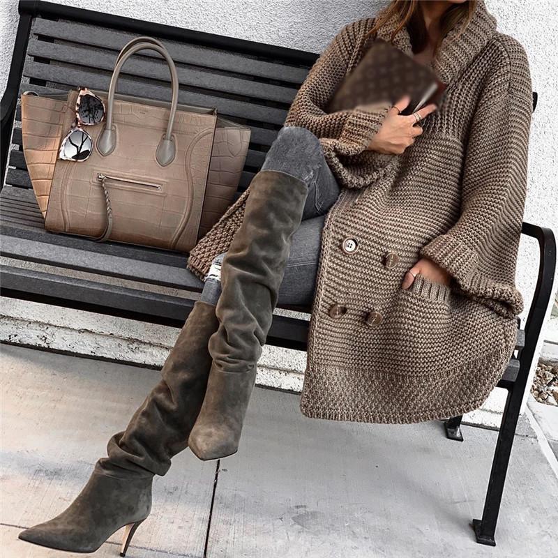 Loose Solid Color Knit Cardigan