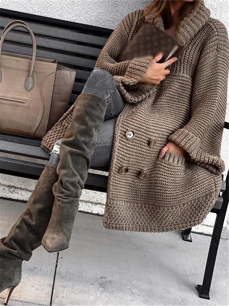 Loose Solid Color Knit Cardigan
