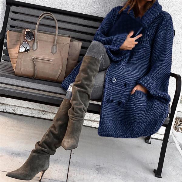 Loose Solid Color Knit Cardigan