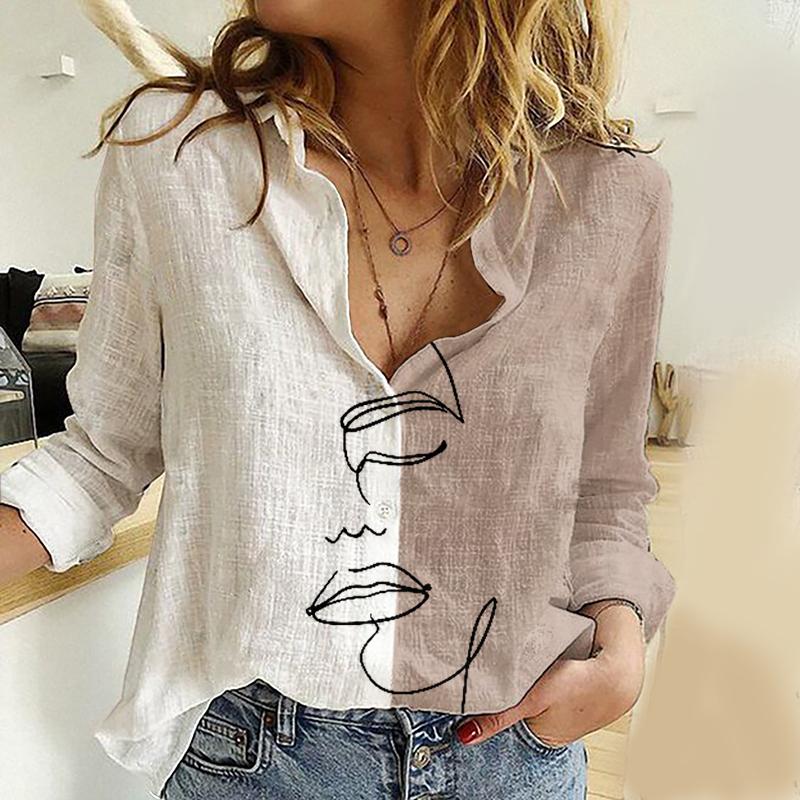 Fashion abstract line print shirt