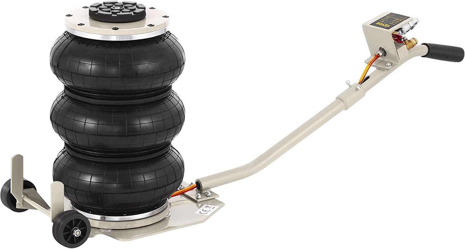 BestEquip 3 Bag Air Jack 6600LBS Capacity Pneumatic Jack 16 Inch Lifting Height Pneumatic Air Jack Fits on Soft and Easy-Collapsing Terrain (6600LBS)