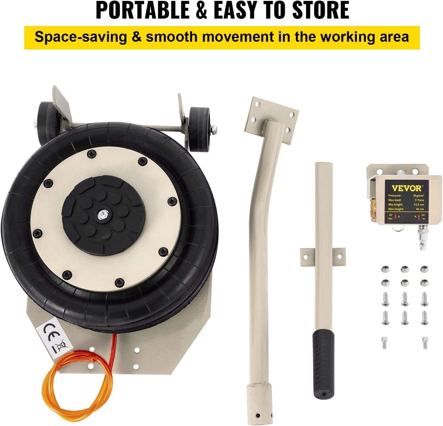 BestEquip 3 Bag Air Jack 6600LBS Capacity Pneumatic Jack 16 Inch Lifting Height Pneumatic Air Jack Fits on Soft and Easy-Collapsing Terrain (6600LBS)