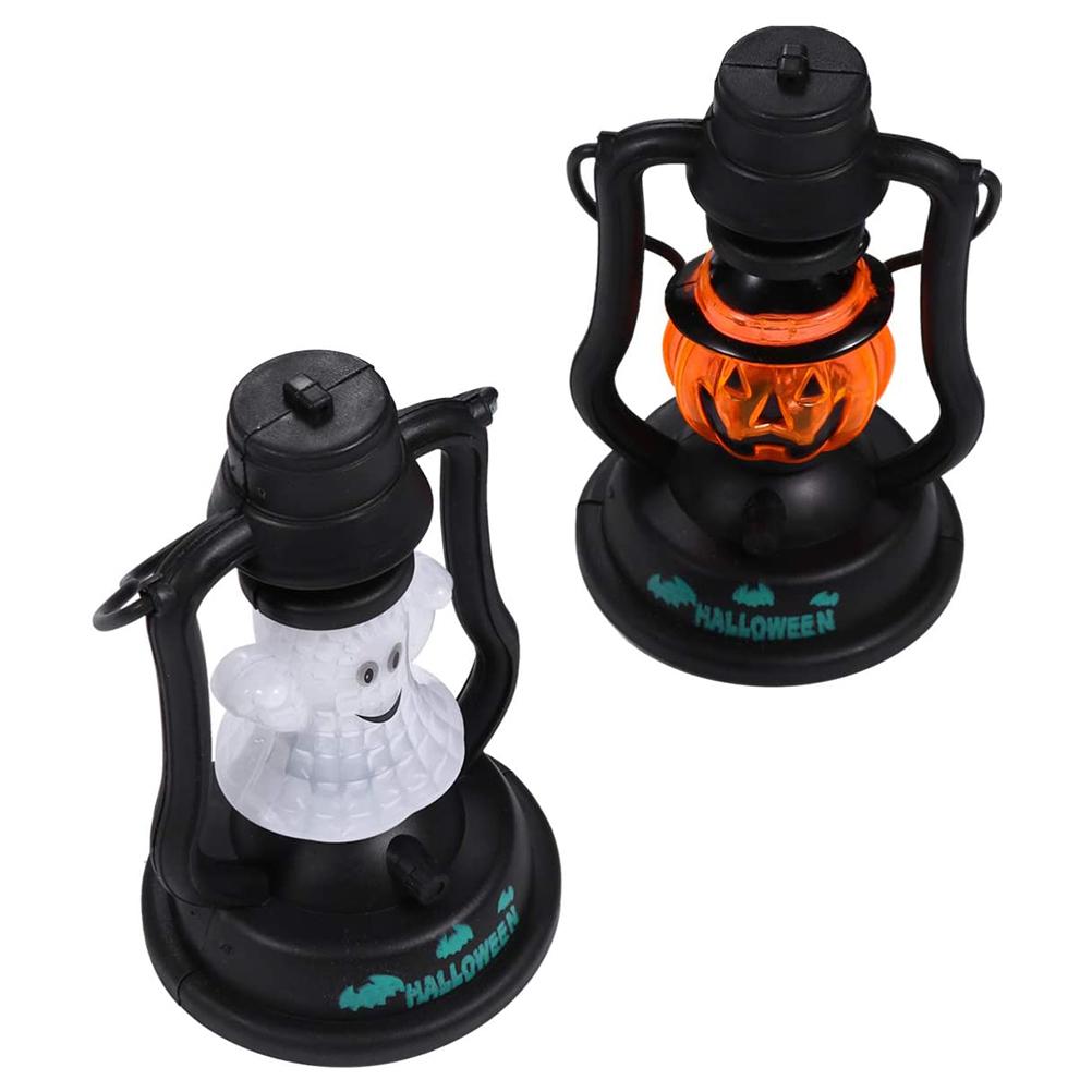 Bestope 2pcs/set Halloween Pumpkin Lantern Led Ghost Lights Halloween Lantern Light for Home Party Decoration