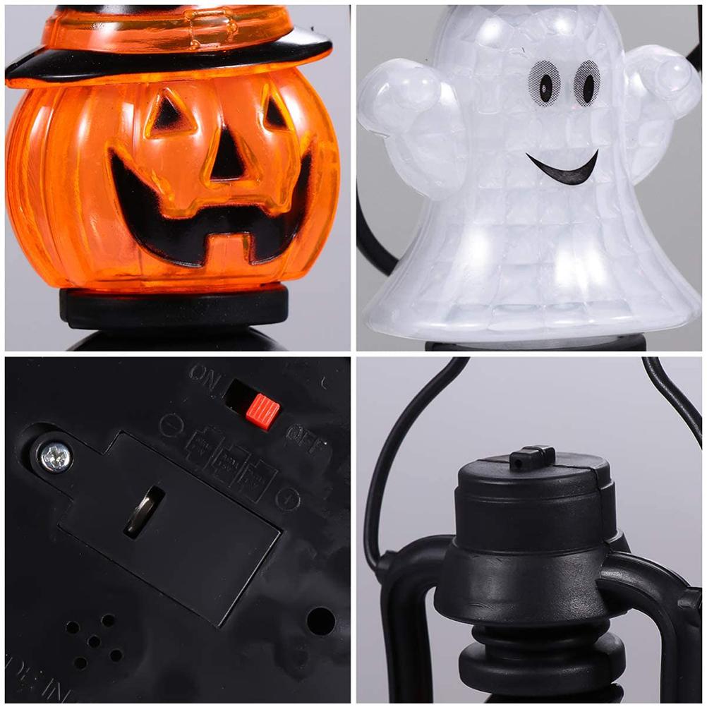 Bestope 2pcs/set Halloween Pumpkin Lantern Led Ghost Lights Halloween Lantern Light for Home Party Decoration
