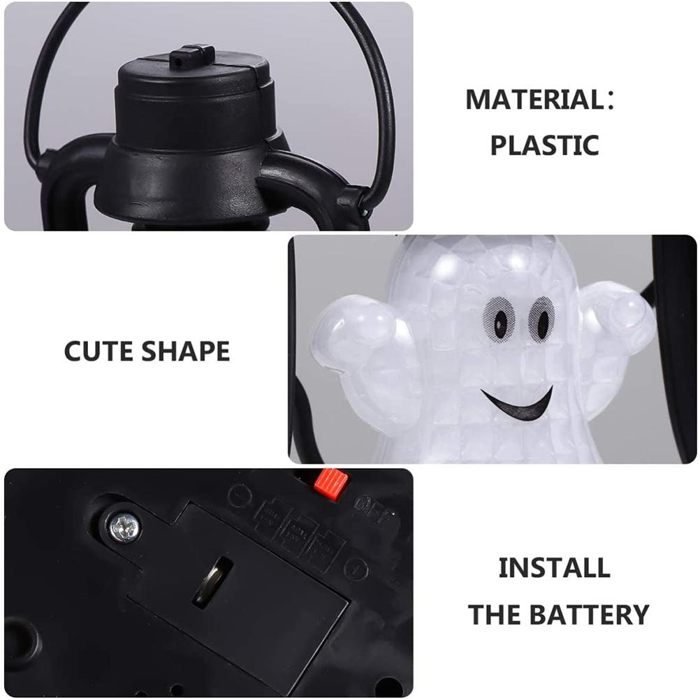 Bestope 2pcs/set Halloween Pumpkin Lantern Led Ghost Lights Halloween Lantern Light for Home Party Decoration