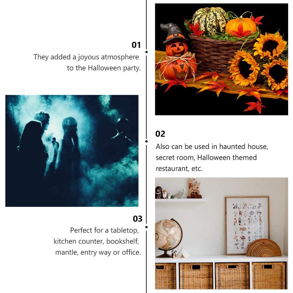 Bestope 2pcs/set Halloween Pumpkin Lantern Led Ghost Lights Halloween Lantern Light for Home Party Decoration