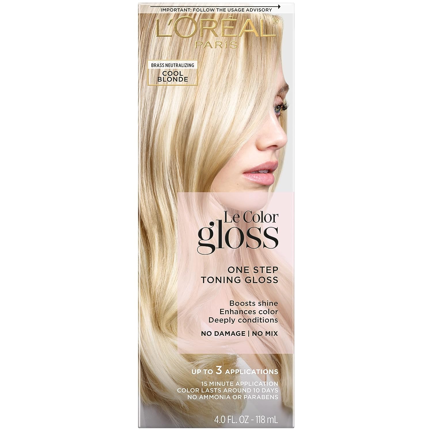 L’Oréal Paris Le Color One Step Hair Toning Gloss, Cool Blonde, 4 Ounce