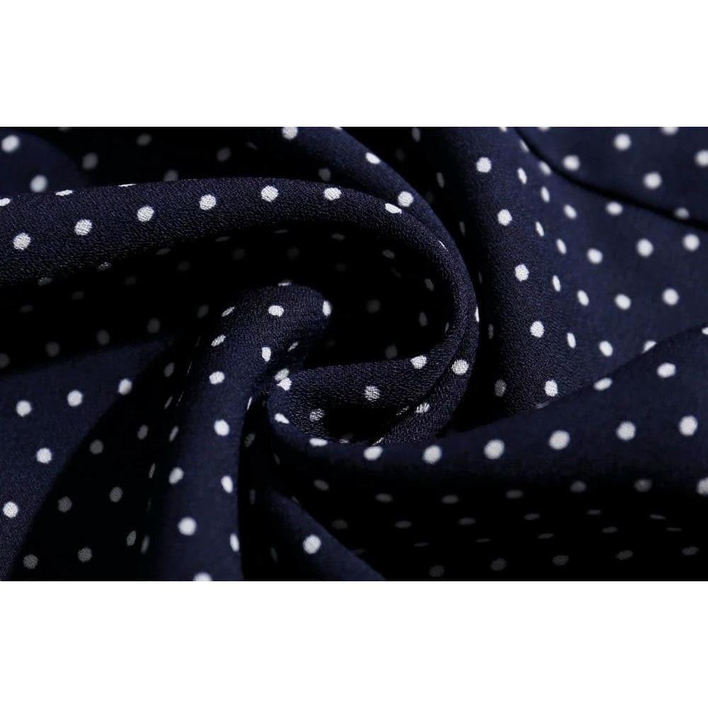 polka dot long sleeve midi dress