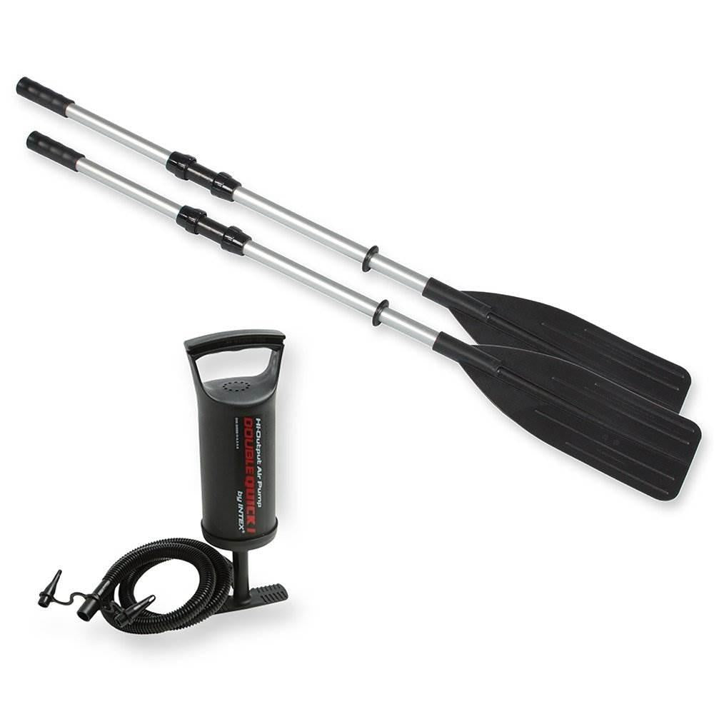 Challenger 3 Inflatable Raft Boat Set &amp; 2 Eight Speed Trolling Motors
