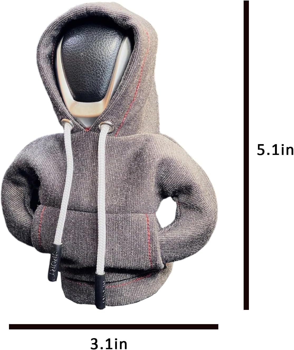 Car Shift Knob Hoodie, Funny Gear Shift Knob Shirt Sweater, Winter Warm Shift Knob Cover Sweater Shirt, Automotive Interior Novelty Accessories Decorations, Universal Fit Knob Cover Gift (Grey)
