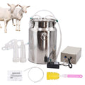 PAULOZYN Goat MilMachine Milker Electric with 10L Bucket Automatic Portable Plug-in Speed Adjustable Vacuum Pump MilSupplies with Tube Brush (Pulsation Type)
