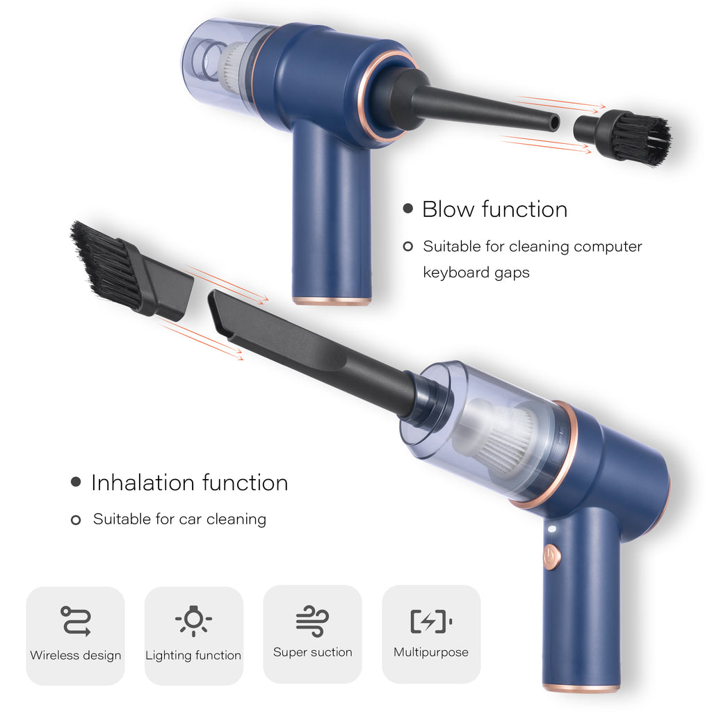 Car Vacuum Cleaner, Wireless Charging Compressed Air Duster Handheld High Power Air Blower Duster For Car Home Office