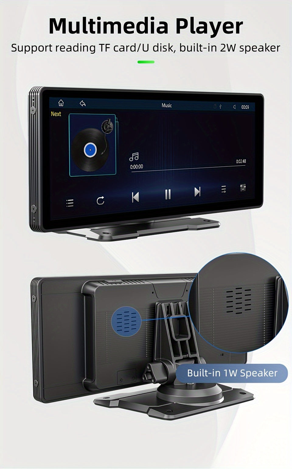 Wireless Car Stereo, 10.26" IPS Touch Portable For Audio Car Radio Receiver Android Auto ,Car Multimedia Player