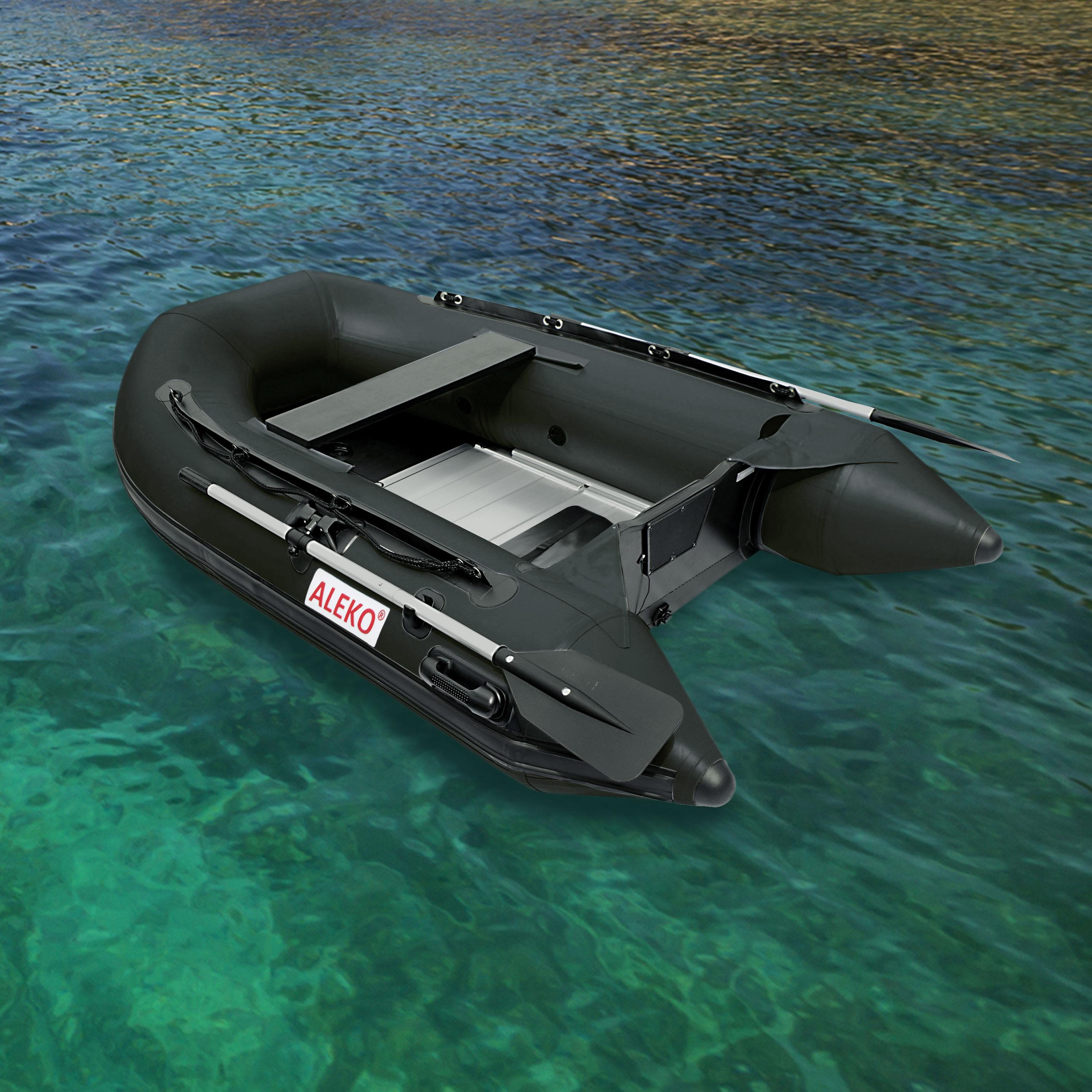 ALEKO Inflatable Boat - Aluminum Floor - 8.4 Feet - Black