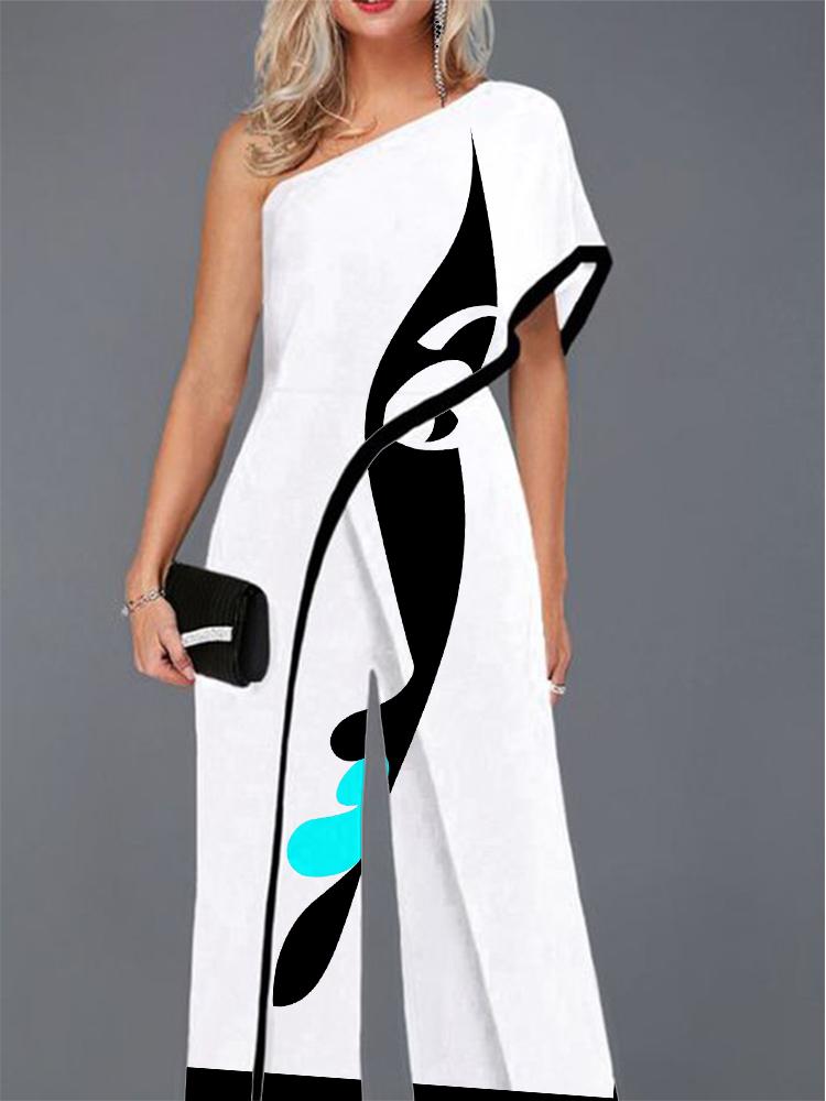 Fashion Art Painting Print Jumpsuit