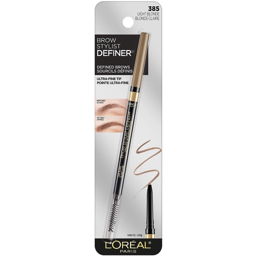 L’Oréal Paris Makeup Brow Definer Waterproof Eyebrow Pencil, Ultra-Fine Mechanical Pencil, Draws Tiny Brow Hairs and Fills in Sparse Areas and Gaps, Light Blonde, 0.003 Ounce (Pack of 1)