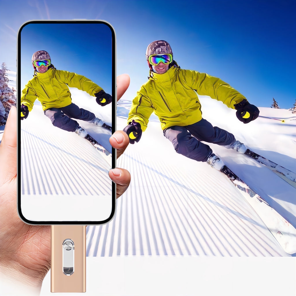 USB Flash Drive 3.0  Photostick, High Speed Sticks External StoraPen Drive For Phone/Pad/Android/PC, Copy Photo Videos Files With One Click.