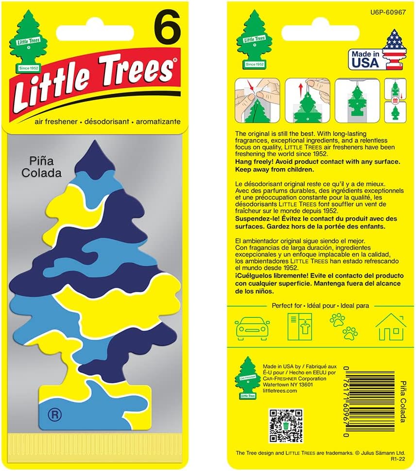 LITTLE TREES Air Fresheners Car Air Freshener. Hanging Tree Provides Long Lasting Scent for Auto or Home. Piña Colada, 24 Air Fresheners