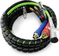 TORQUE 12ft 3 in 1 ABS & Power Air Line Hose Kit Airline Air Hose Wrap 7 Way Electrical Cable Air Lines with Handle Grip Airlines for Semi Truck Trailer Tractor (TR813212)