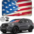 Autoamerics 1-Piece Windshield Sun Shade USA Art Flag - 1 American  - Foldable Car Front Window Sunshade for Most Sedans SUV Truck - Blocks Max UV Rays and Keeps Your Vehicle Cool - Medium