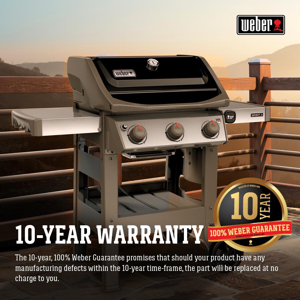Spirit Ii E-310 3-Burner Natural Gas Grill In Black