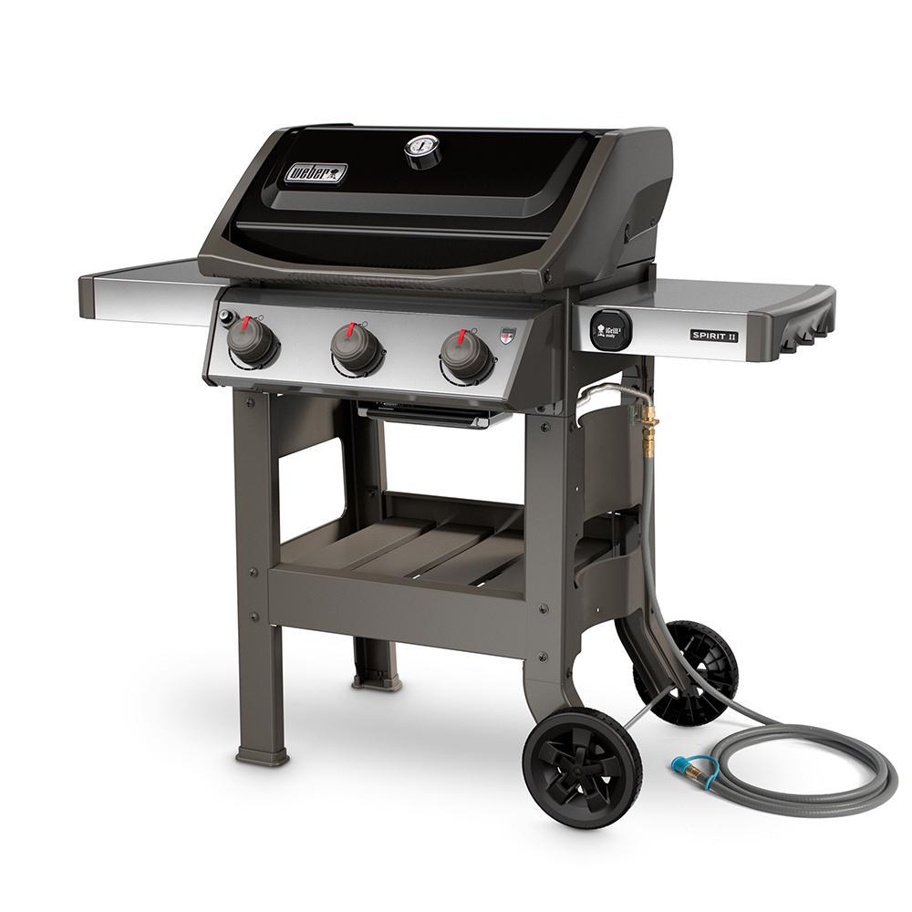 Spirit Ii E-310 3-Burner Natural Gas Grill In Black