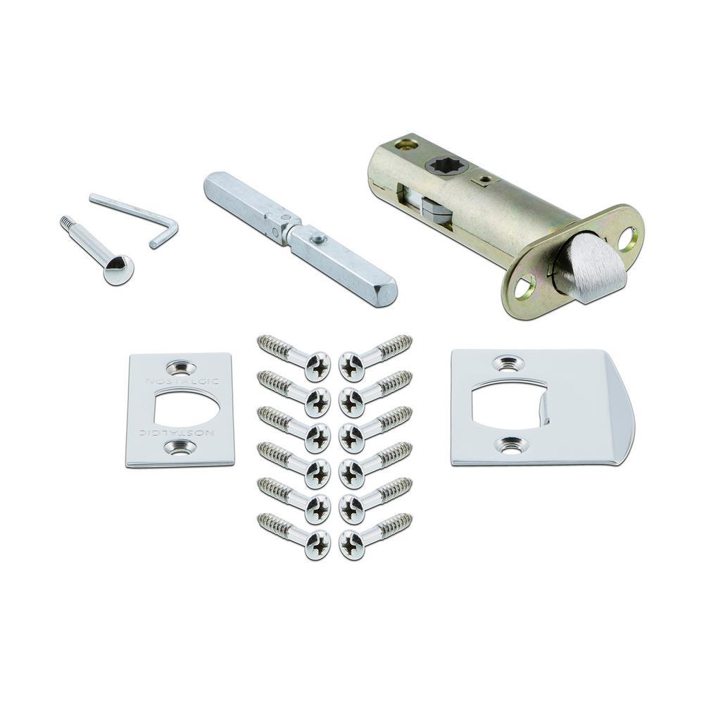Deco Plate 2-3/8 in. Backset Bright Chrome Privacy Bed/Bath Deco Door Knob