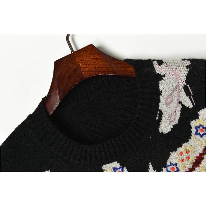 jacquard tree sweater