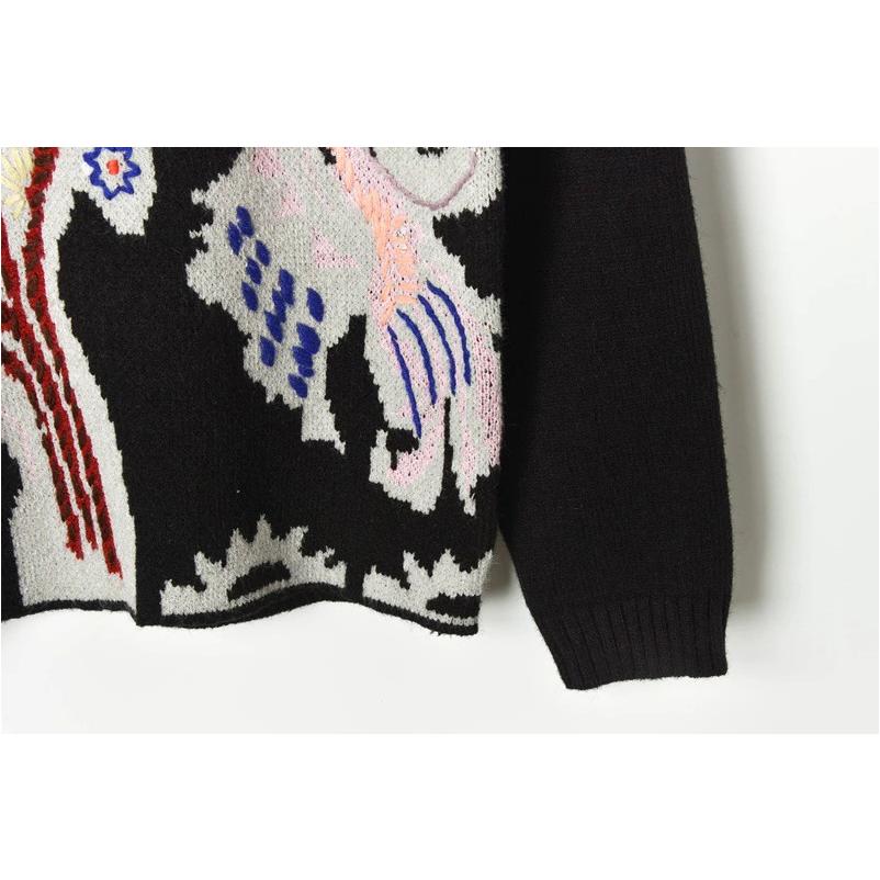 jacquard tree sweater