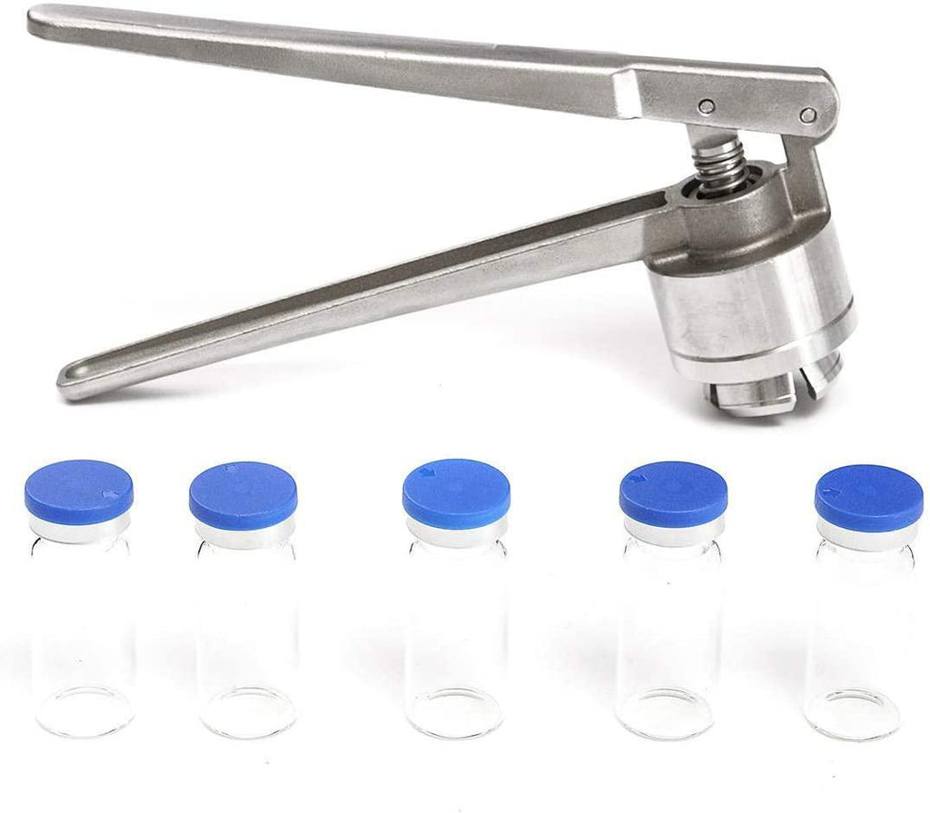 SH-CHEN Pilers, Pliers 20MM Manual Crimper Hand Seal Ring Machine Tool with 100 Vials and Stoppers and Caps Multifunction Tool Industrial Hand Tools