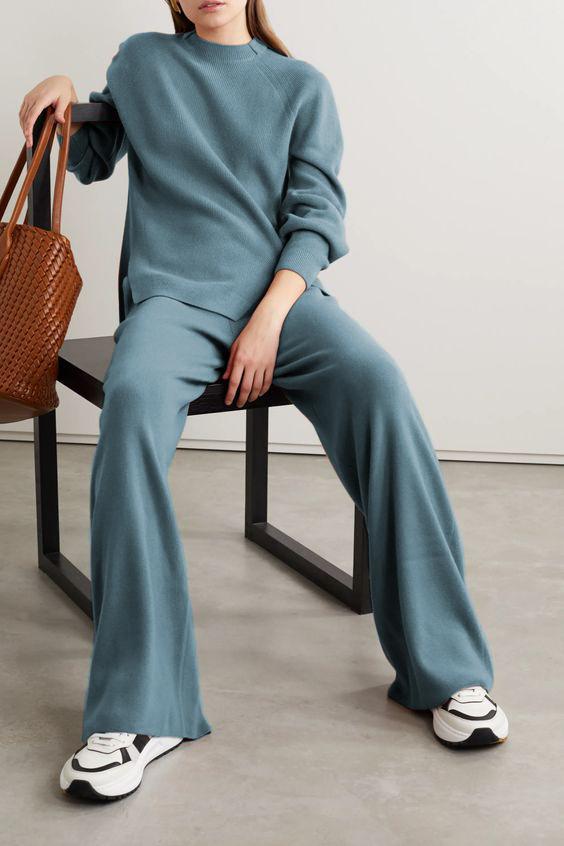 Women's Elegant Wool Knit Suit
