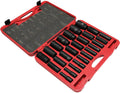 K Tool International Deep Impact Socket Set, 26-Piece 1/2" Drive, 6-Point (10mm-36mm); Durable Heat Treated Chrome-Moly Steel, Laser Engraved Sizes; KTI38202