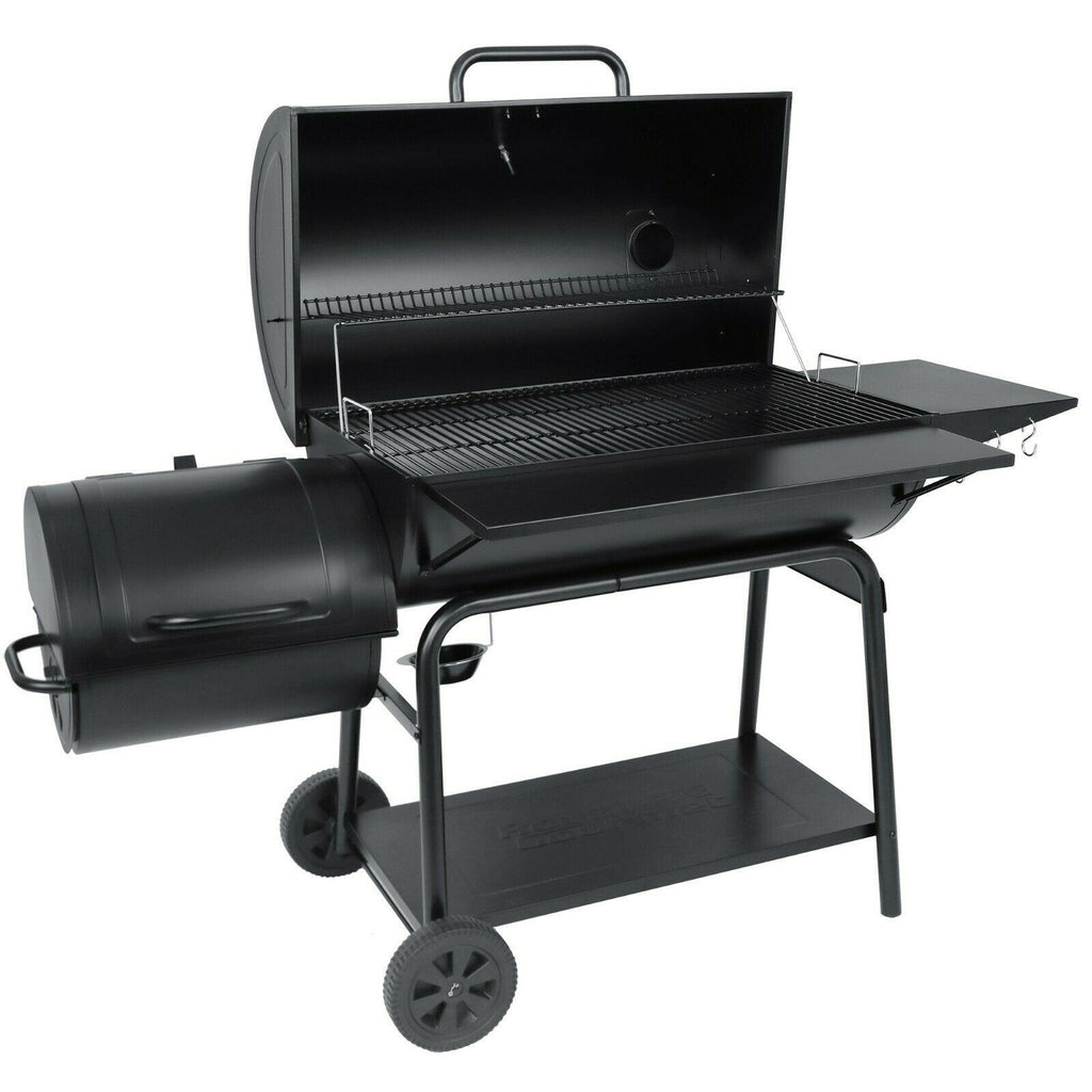 36IN Outdoor BBQ Barrel Charcoal Grill with Offset Smoker CC2036F