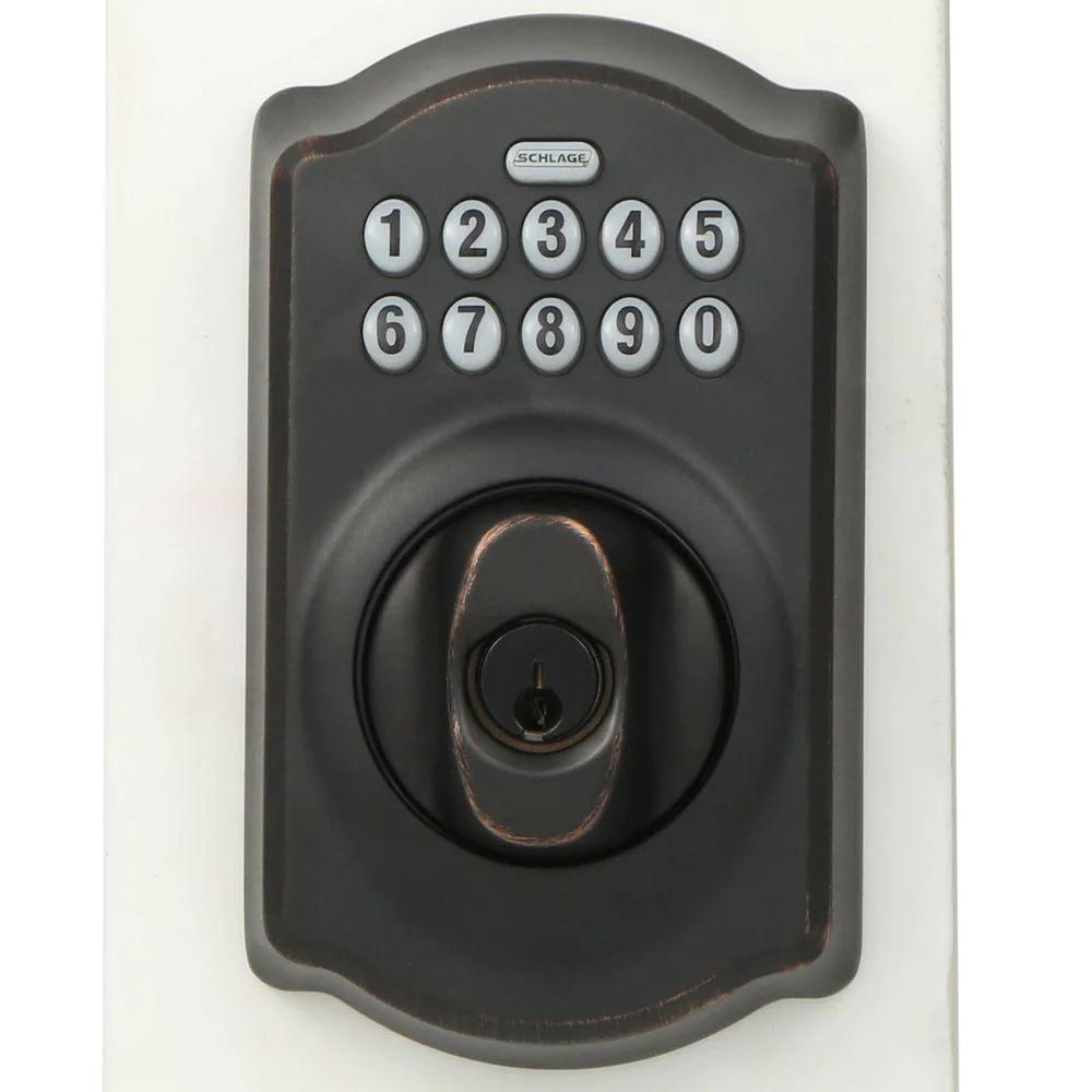 Camelot Aged Bronze Keypad Electronic Deadbolt (2-Pack)