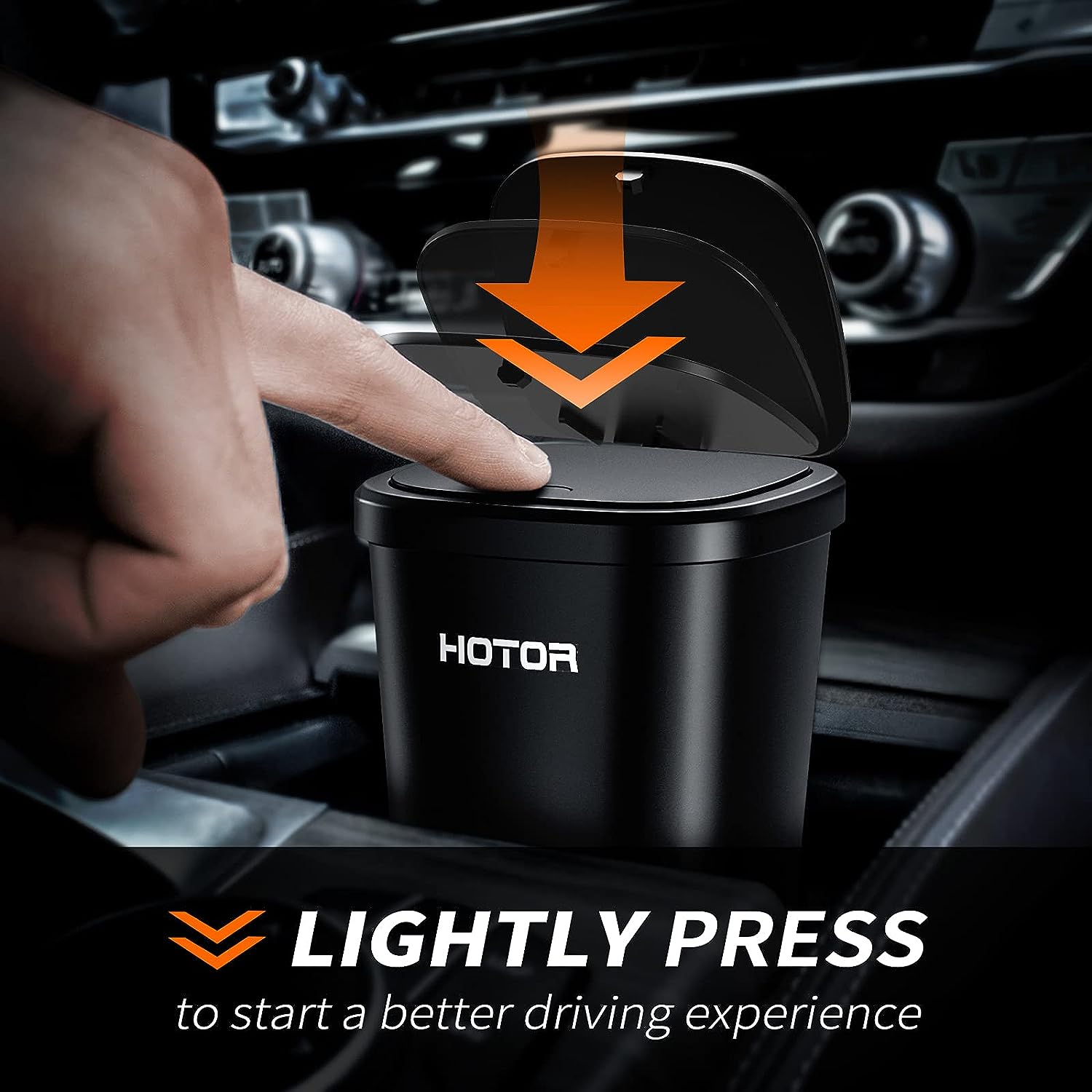 HOTOR Car Trash Can, Car Trash Cup with 30 Additional Car Trash Bags for Exclusive Using, Multipurpose Trash Can for Car, Office &amp; Home to Meet Various Needs - 2 Packs