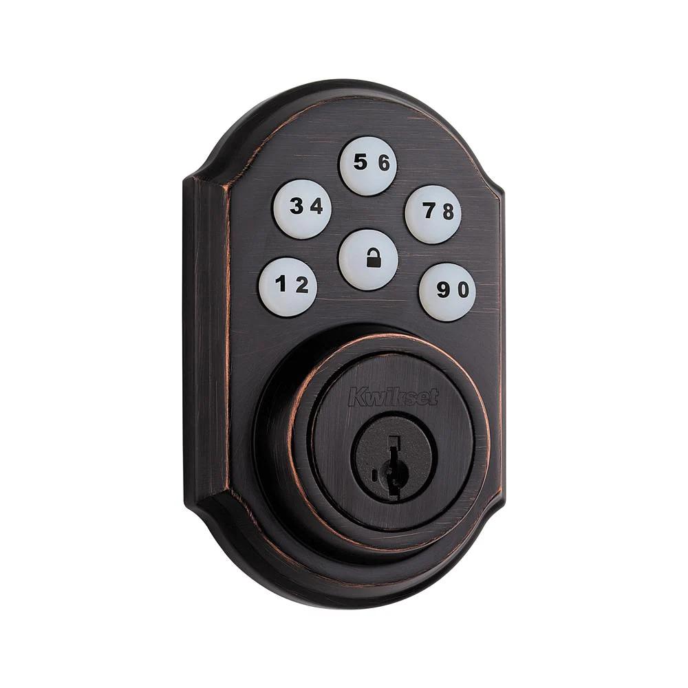 Z-Wave SmartCode 910 Venetian Bronze Single Cylinder Electronic Deadbolt Featuring SmartKey Security