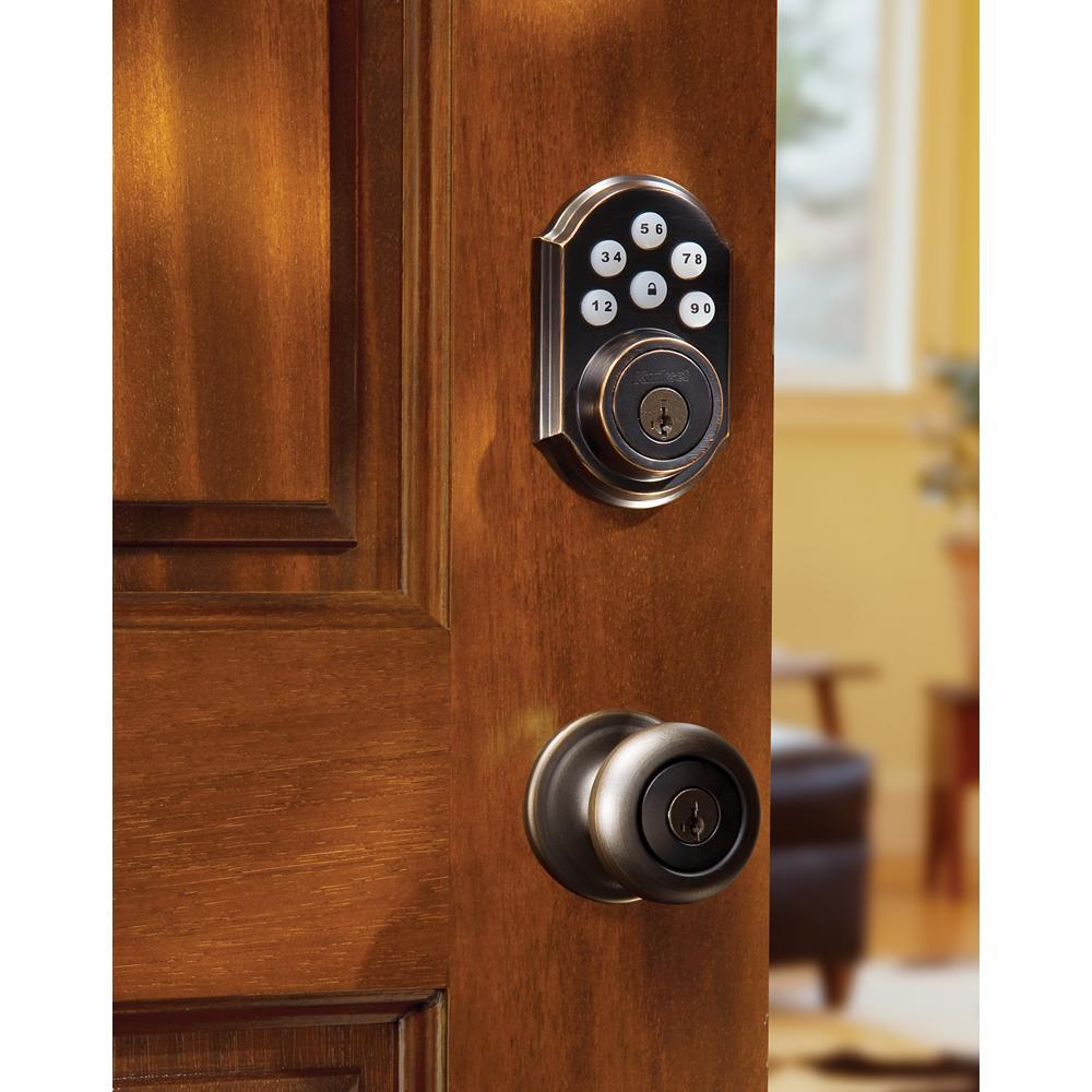 Z-Wave SmartCode 910 Venetian Bronze Single Cylinder Electronic Deadbolt Featuring SmartKey Security