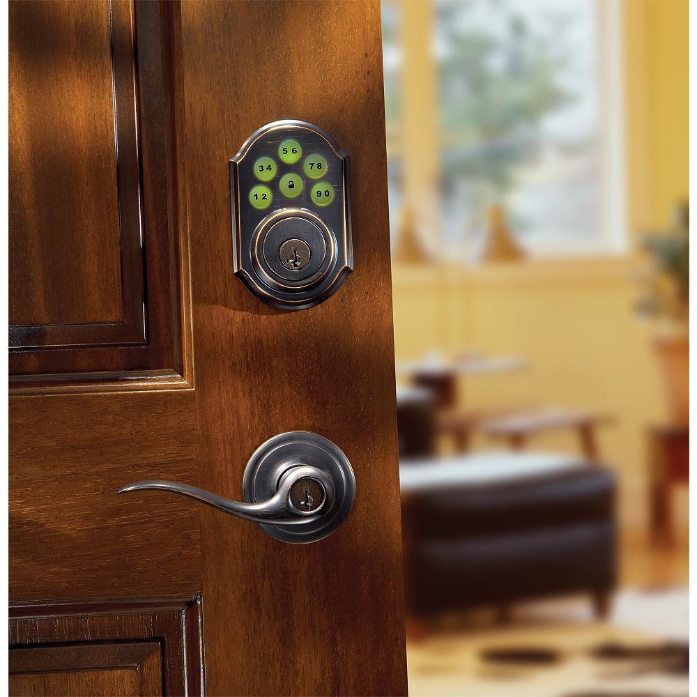 Z-Wave SmartCode 910 Venetian Bronze Single Cylinder Electronic Deadbolt Featuring SmartKey Security