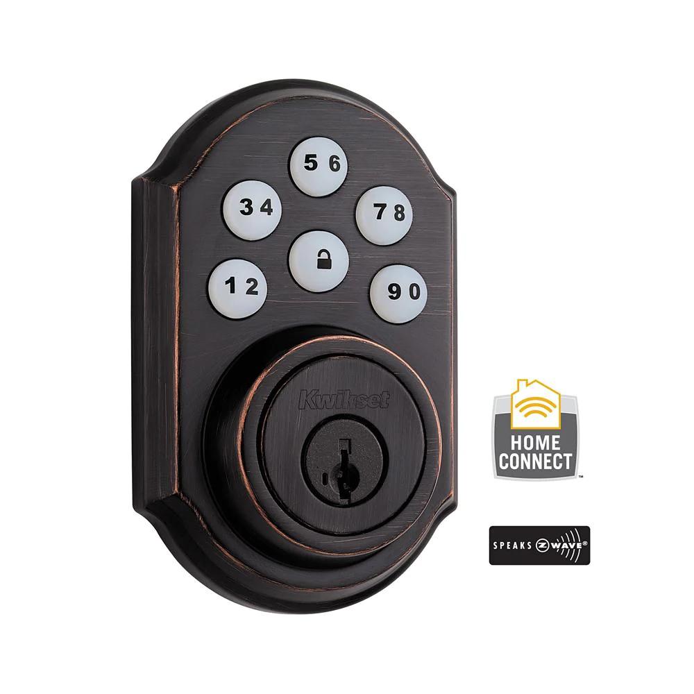 Z-Wave SmartCode 910 Venetian Bronze Single Cylinder Electronic Deadbolt Featuring SmartKey Security