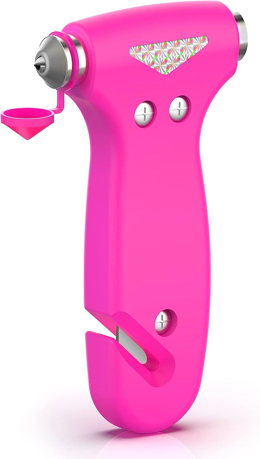 THINKWORK Car Safety Hammer Gift for Women, Three-in-One Tool with Window Breaker and Seat Belt Cutter, Safety Emergency Car Escape Tool for Family, Children.