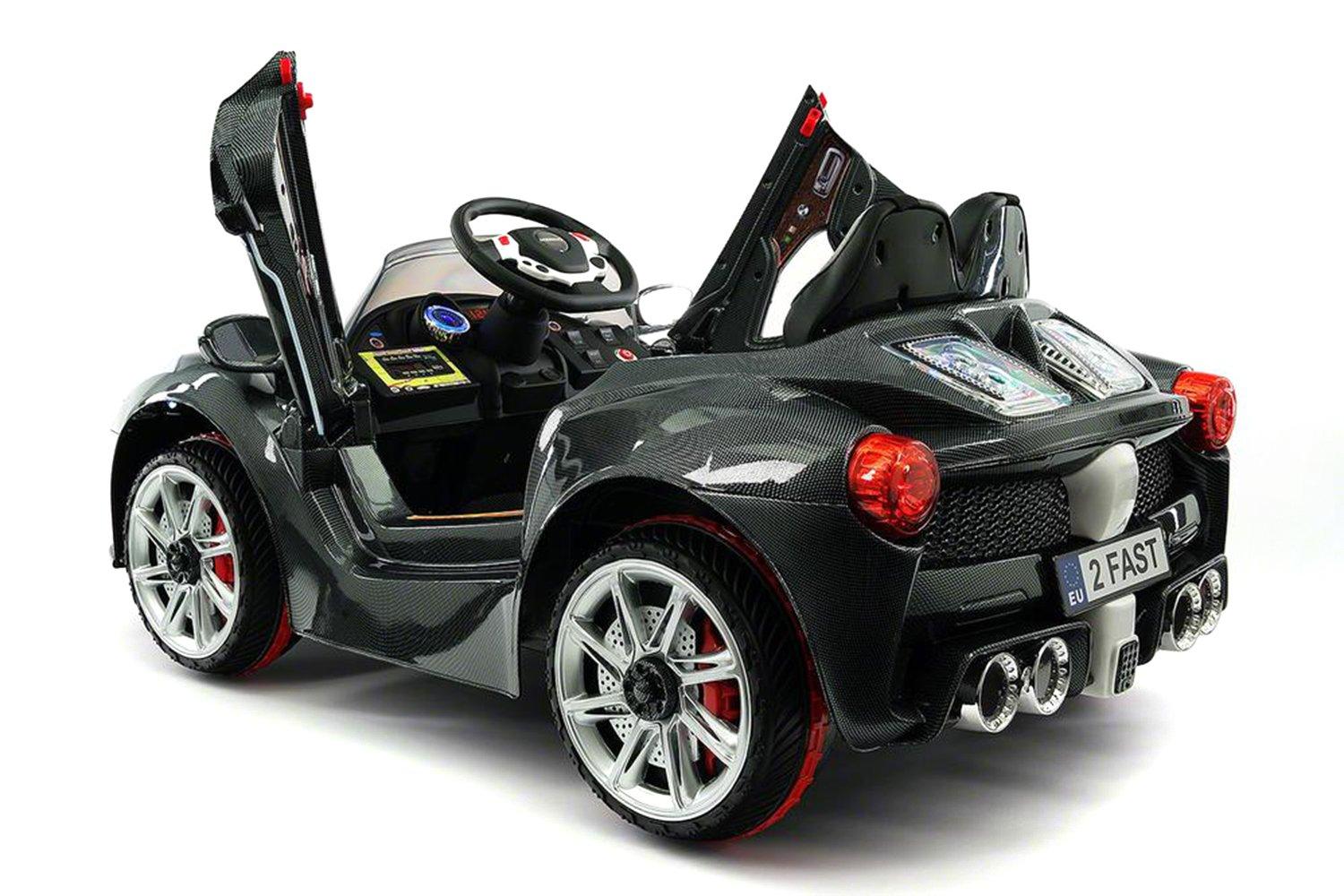 2023 Ride On Toy Kids Car 12V Battery Powered w/ Sky Doors, Leather Seat, Remote