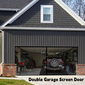 Double GaraScreen Door, 13*6.56FT Magentic GaraDoor Net For 2 Car GaraDoor Screen, Fiberglass GaraScreen Cover Kit, Magnets And Weighted