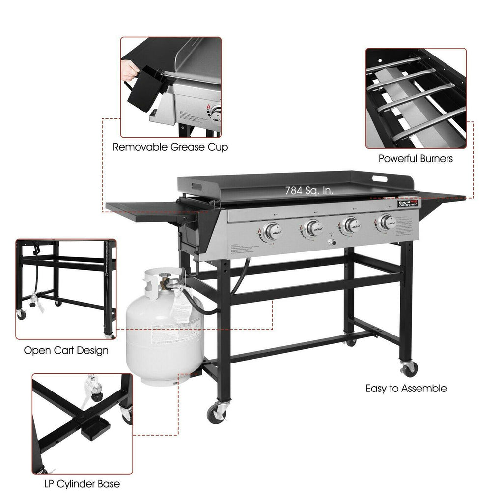 4-Burner Gas Griddle 36IN Flattop Propane Gas Grill Griddle GB4001