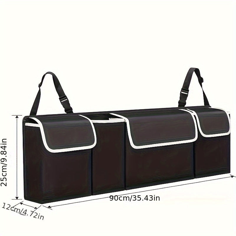 1pc High Capacity Car Boot Back Seat Trunk StoraBag Organizer Pocket Waterproof Oxford StoraBox Organizer Stowing Tidying Interior Accessories