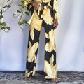 boho casual floral print long pants