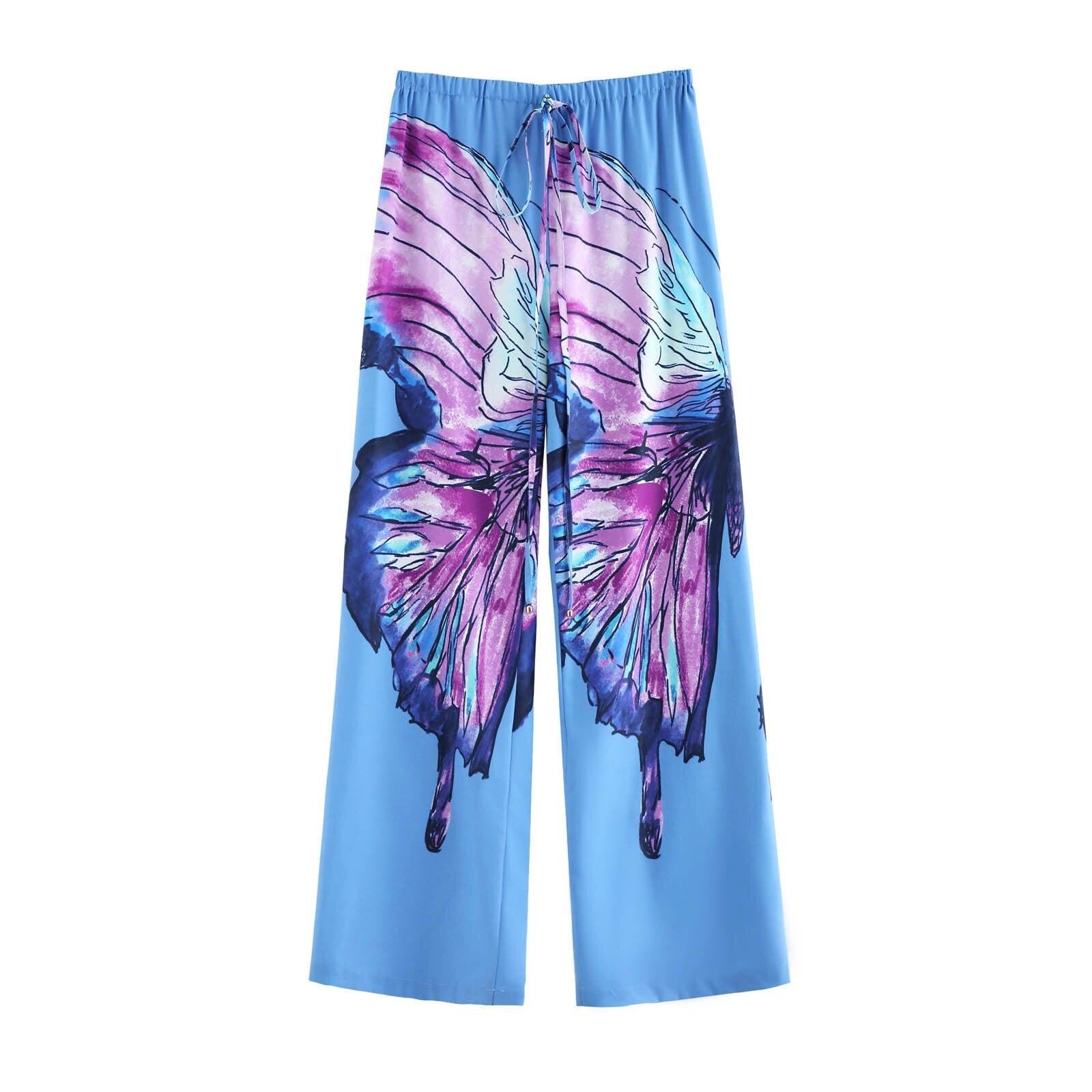 boho casual floral print long pants