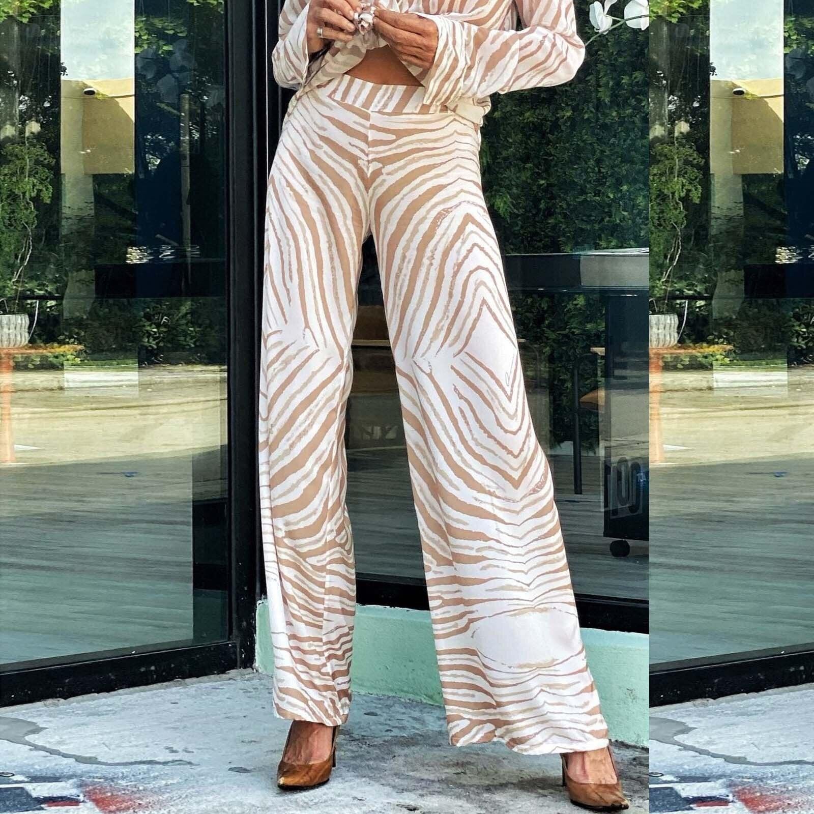 boho casual floral print long pants