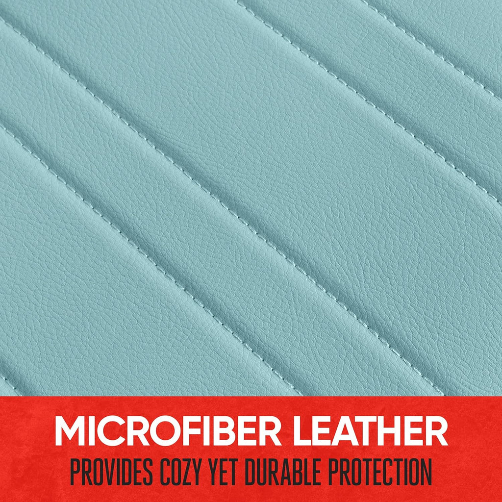 Motor Trend Seat Covers for Cars Trucks SUV, Faux Leather 2-Pack Mint Padded Car Seat Covers with Storage Pockets, Premium Interior Car Seat Cover