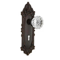 Victorian Plate with Keyhole 2-3/8 in. Backset Timeless Bronze PassaHall/Closet Crystal Glass Door Knob