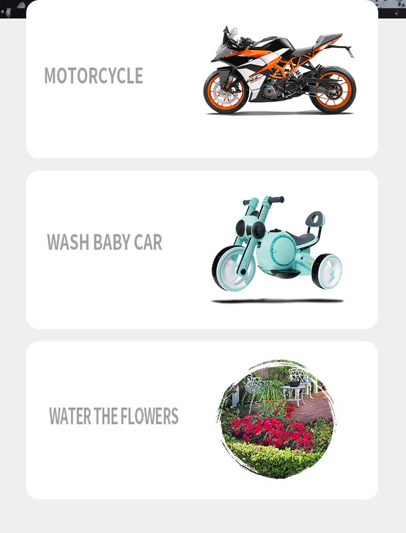 Car Wash Brush Cleaning Kit 360° Spin Car Mop Microfiber Car Cleaning Brush Detachable Extendable Scrub Brush Garden Hose Spray Nozzle Spray Gun